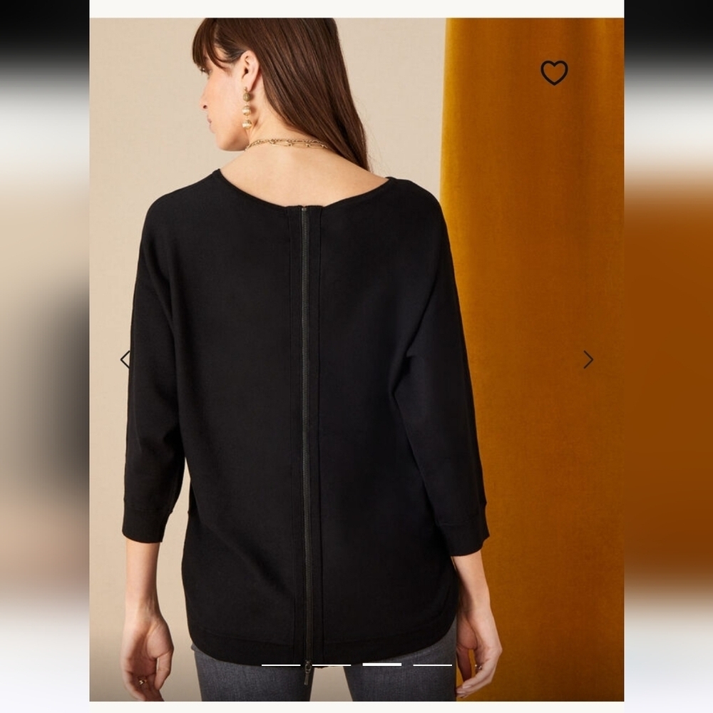 Monsoon  Zeena Zip-Back Hem Jumper  Black Size L - Picture 3 of 10